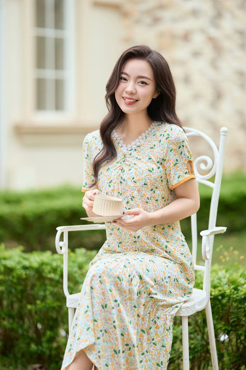 váy ngủ vải lanh
