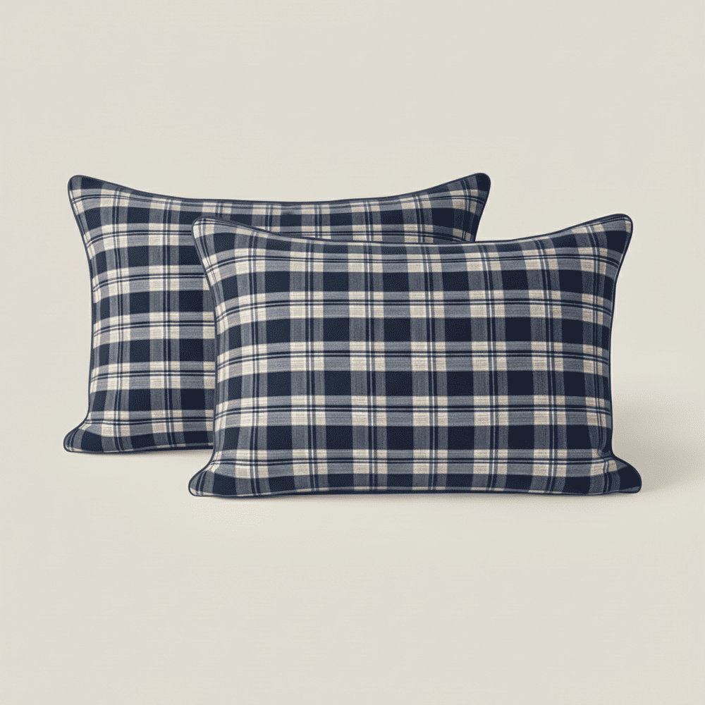 Vỏ gối Cardina Dòng Home Living Vải dạ Kẻ caro