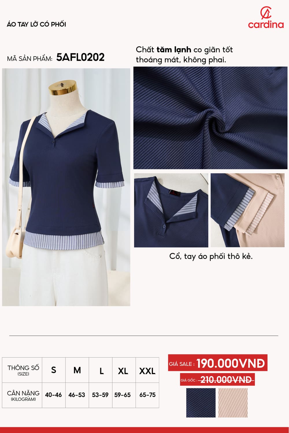 Áo tay lỡ có phối