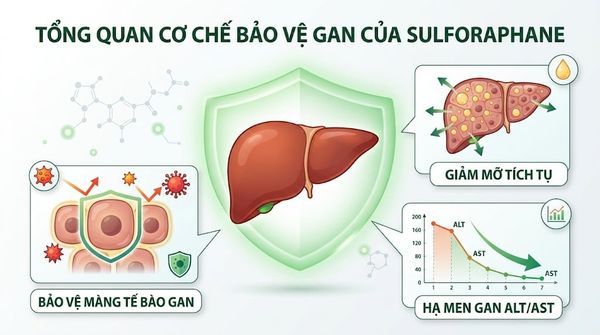 Sulforaphane Với Bệnh Gan Nhiễm Mỡ Và Men Gan ALT Cao: Cơ Chế Sinh Học & Bằng Chứng Tác Dụng