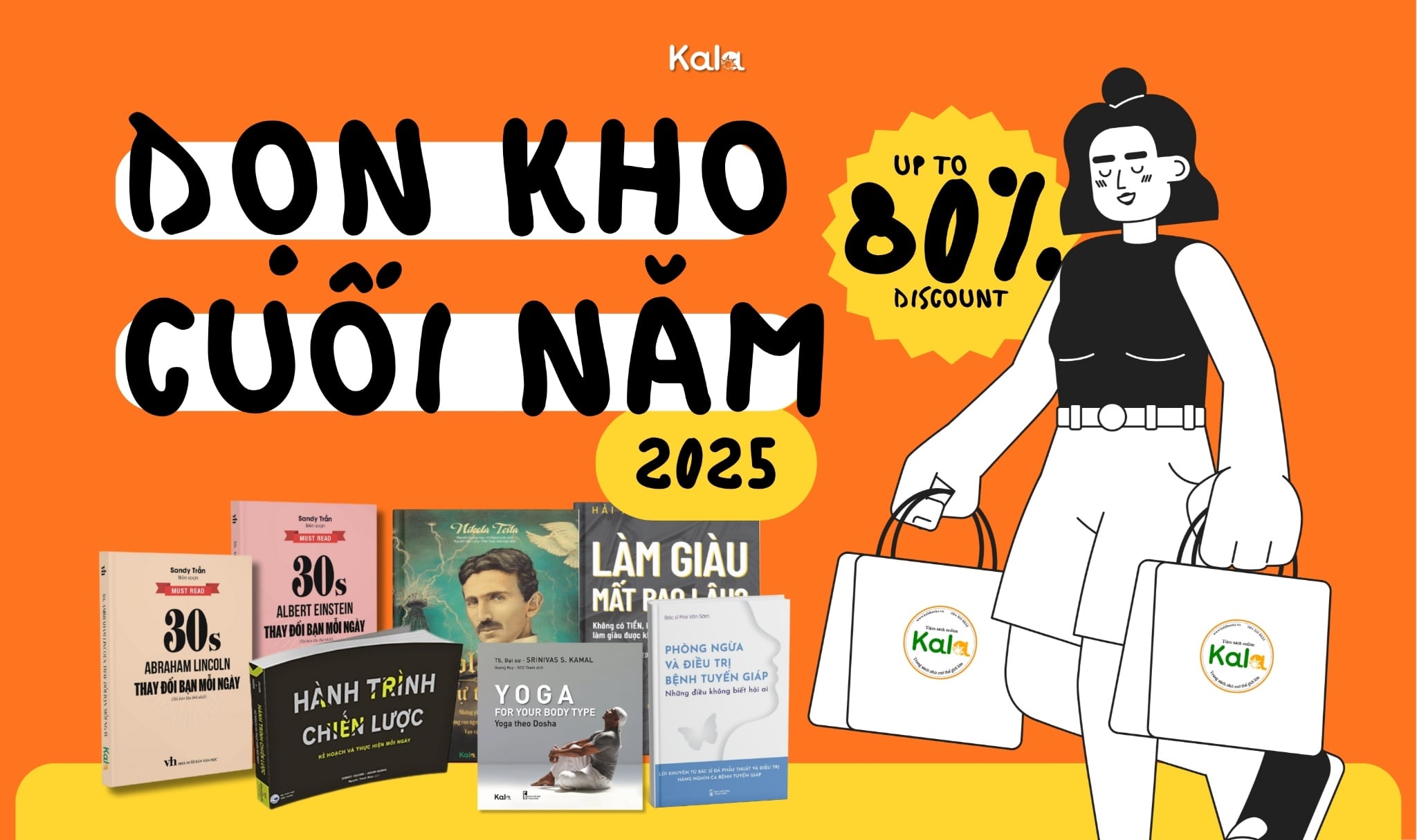 Sale sâu cuối năm Kalabooks: Nikola Tesla, Tuyến giáp 99K & Hàng trăm sách hot giảm đến 80%