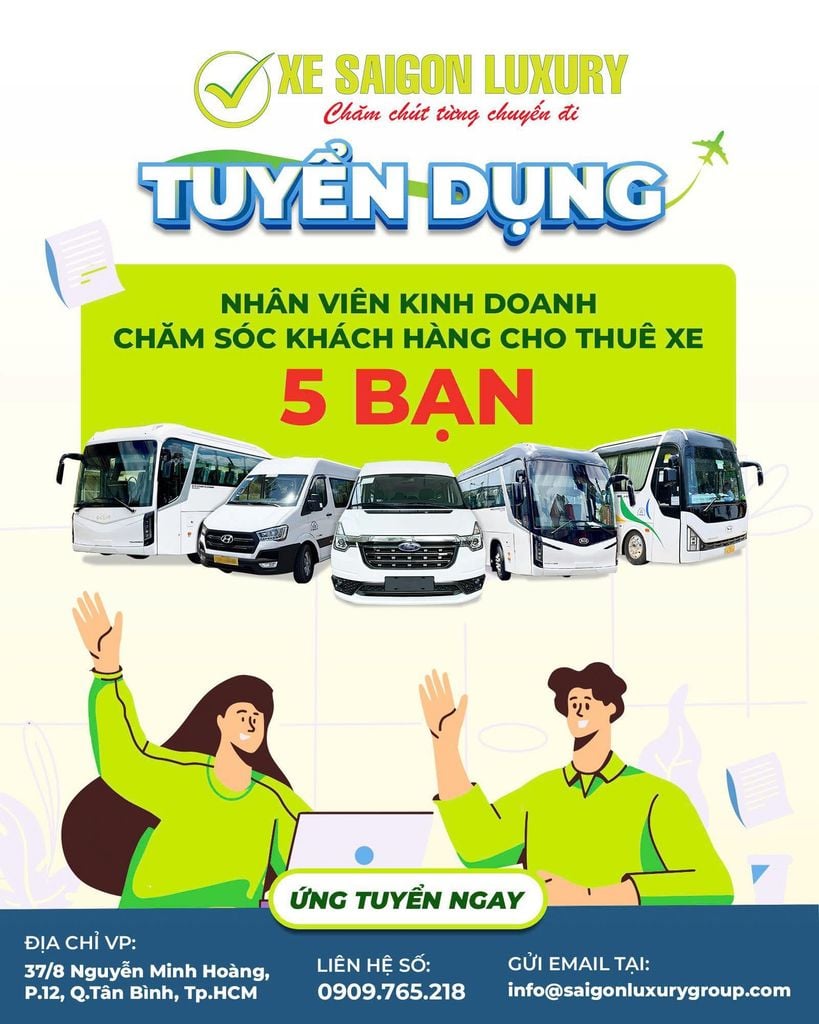 TUYỂN DỤNG NHÂN VIÊN KINH DOANH CHO THUÊ XE