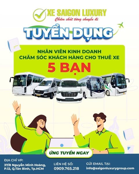 TUYỂN DỤNG NHÂN VIÊN KINH DOANH CHO THUÊ XE