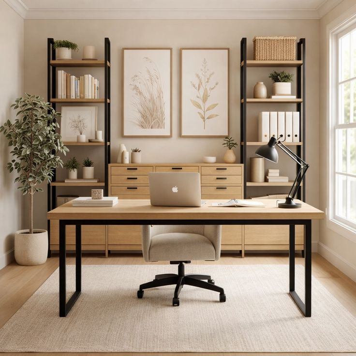 Gợi ý decor phòng làm việc theo phong cách cổ điển.