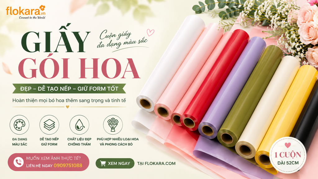 Giấy Gói Hoa Mới Về – Nâng Tầm Mọi Bó Hoa Chỉ Trong Một Lớp Giấy