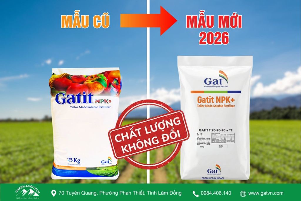 THÔNG BÁO - THAY ĐỔI NHẬN DIỆN BAO BÌ SẢN PHẨM PHÂN BÓN HÒA TAN GATIT