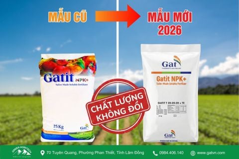 THÔNG BÁO - THAY ĐỔI NHẬN DIỆN BAO BÌ SẢN PHẨM PHÂN BÓN HÒA TAN GATIT