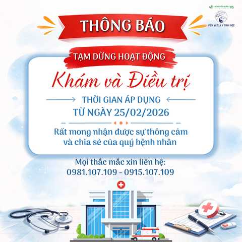 📢📢 THÔNG BÁO: TẠM DỪNG HOẠT ĐỘNG KHÁM, ĐIỀU TRỊ BỆNH