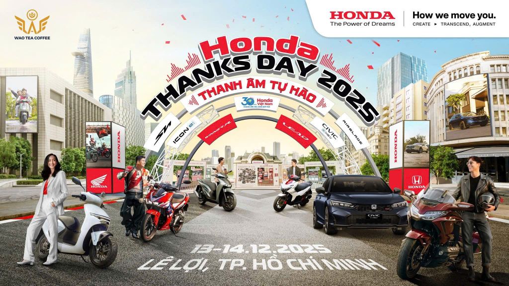 WAO TEA COFFEE ĐỒNG HÀNH CÙNG HONDA THANKS DAY 2025 – TIẾP NĂNG LƯỢNG TƯƠI MỚI GIỮA BẢN HÒA ÂM “THANH ÂM TỰ HÀO”