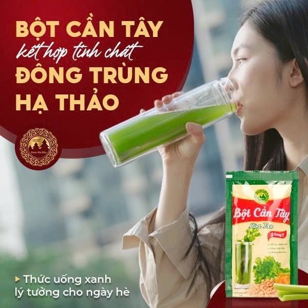 Bột cần tây kết hợp tinh chất đông trùng hạ thảo