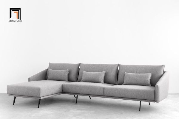 sofa, ghế sofa, sofa góc l, sofa góc vải nỉ màu xám, bộ ghế sofa góc 2m3 x 1m6, sofa góc trẻ trung cho căn hộ chung cư