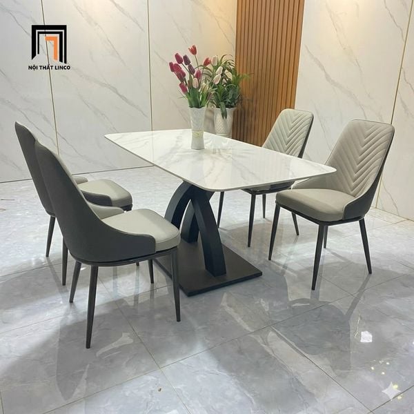 bàn ăn, bộ bàn ăn 4 chỗ ngồi, set bàn ăn 1m2 mặt đá ceramic sang trọng, bộ bàn ăn kiểu dáng hiện đại, bàn ghế ăn giá rẻ