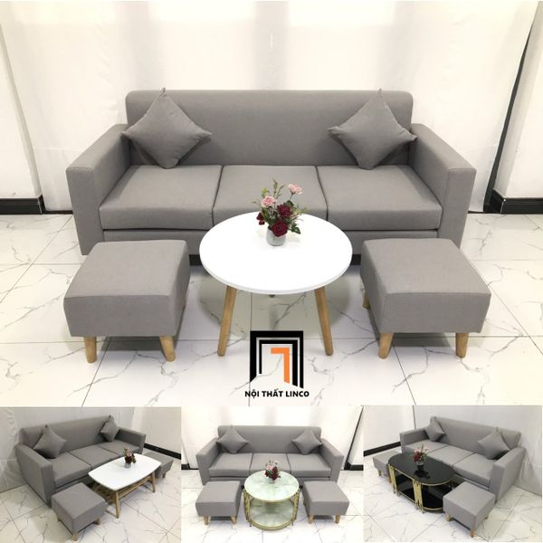 sofa, ghế sofa, bộ ghế sofa xám trắng, set ghế sofa giá rẻ, sofa băng 3 nệm ngồi, sofa văng phòng khách