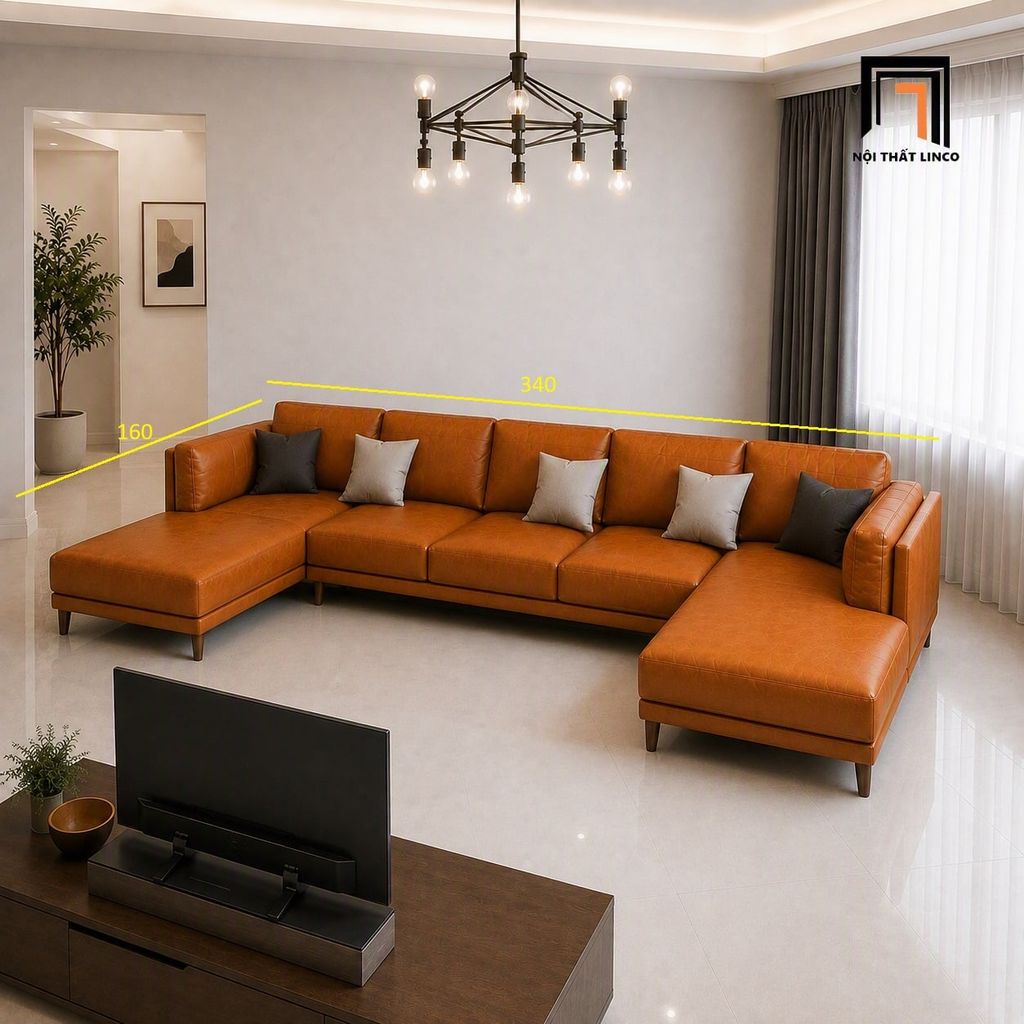 sofa chữ U sang trọng 3m4