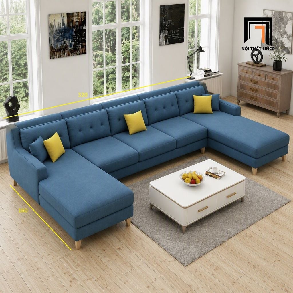 sofa chữ U dài 3m2 giá rẻ