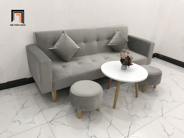 sofa, ghế sofa, bộ ghế sofa giường, sofa bed vải nhung, sofa giường giá rẻ, bộ ghế sofa màu xám 2m, sofa hiện đại