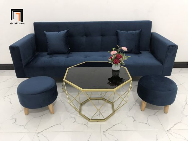 sofa, ghế sofa, bộ ghế sofa giá rẻ, bộ ghế sofa xanh đậm vải nhung, ghế sofa dài 2m, sofa giường giá rẻ