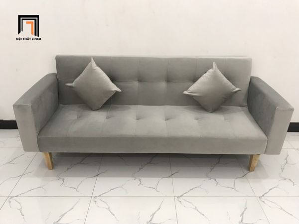 sofa, ghế sofa, bộ ghế sofa giường, sofa bed vải nhung, sofa giường giá rẻ, bộ ghế sofa màu xám 2m, sofa hiện đại