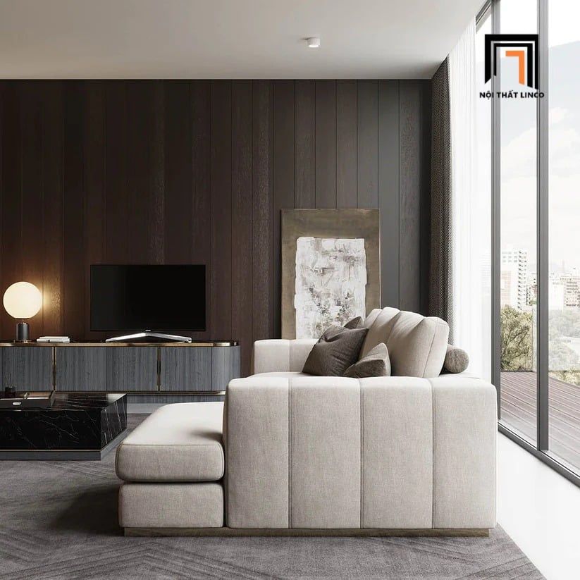 sofa dài chữ 3m gia đình