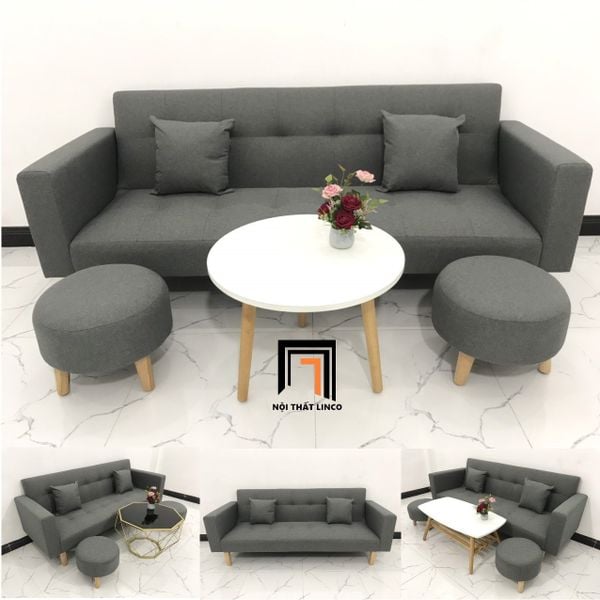 sofa, ghế sofa, bộ ghế sofa giường, bộ ghế sofa bed, sofa giường nằm, sofa xám lông chuột, ghế sofa 2m