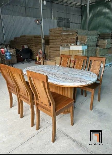 bàn ăn, bộ bàn ăn mặt đá dày, set bàn ghế ăn cao cấp, bộ bàn ăn 6 ghế ngồi hiện đại, bộ bàn ăn sang trọng