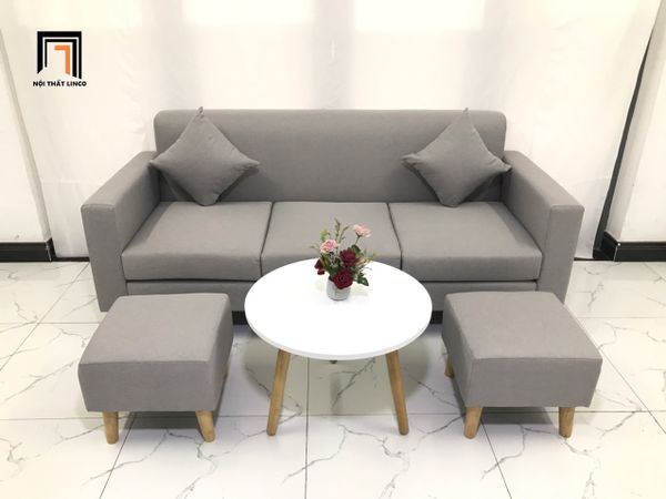 sofa, ghế sofa, bộ ghế sofa xám trắng, set ghế sofa giá rẻ, sofa băng 3 nệm ngồi, sofa văng phòng khách