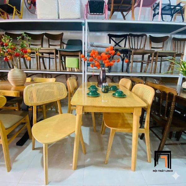 bàn ăn, bộ bàn ăn gỗ cao su, set bàn ghế ăn xinh xắn, bàn ăn phòng bếp gia đình, bàn ăn căn hộ chung cư