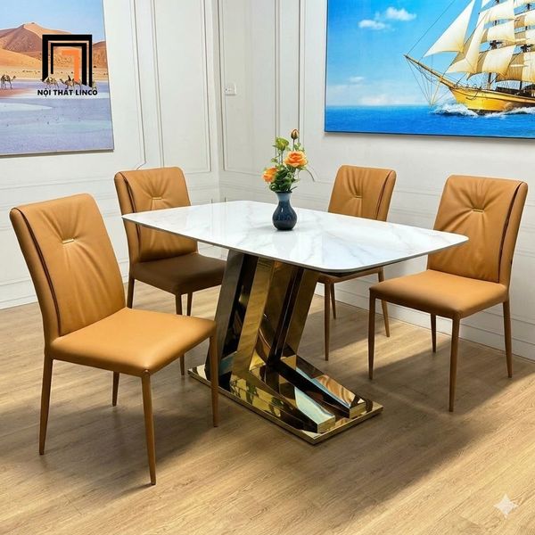 bàn ăn, bộ bàn ăn đá ceramic, set bàn ăn 4 ghế ngồi phòng bếp sang trọng, bàn ghế ăn hiện đại, bộ bàn ăn