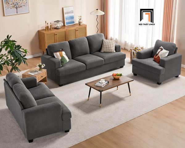sofa, ghế sofa, bộ ghế sofa giá rẻ, set 3 ghế sofa, sofa văn phòng, bộ ghế sofa nỉ xám đen, bộ ghế sofa giá rẻ