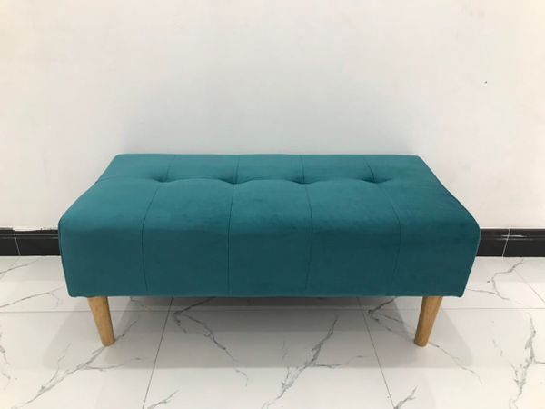 sofa đôn, sofa bench, ghế đôn sofa chờ, sofa đôn 1m x 50 xanh lá vải nhung