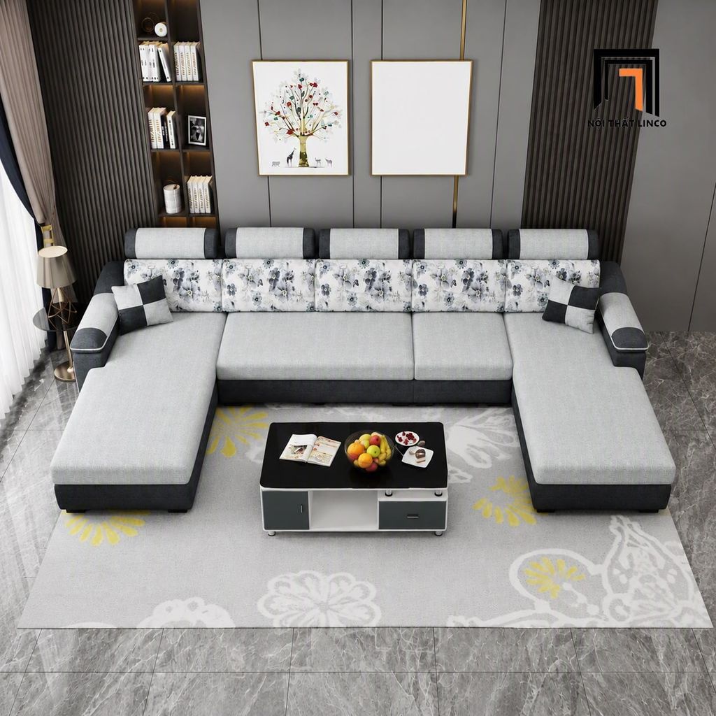 sofa chữ U dài 3m3 gia đình