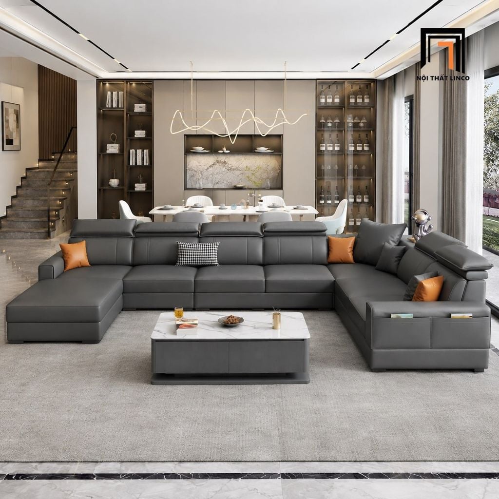 sofa chữ U dài 3m65 gật gù