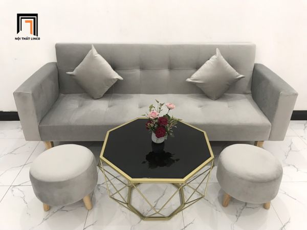 sofa, ghế sofa, bộ ghế sofa giường, sofa bed vải nhung, sofa giường giá rẻ, bộ ghế sofa màu xám 2m, sofa hiện đại