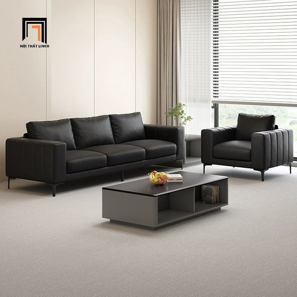 sofa, ghế sofa, bộ ghế sofa da giả, sofa màu đen, set 2 ghế sofa phòng khách, bộ ghế sofa sang trọng, sofa hiện đại