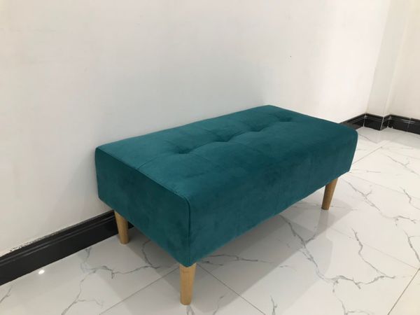 sofa đôn, sofa bench, ghế đôn sofa chờ, sofa đôn 1m x 50 xanh lá vải nhung