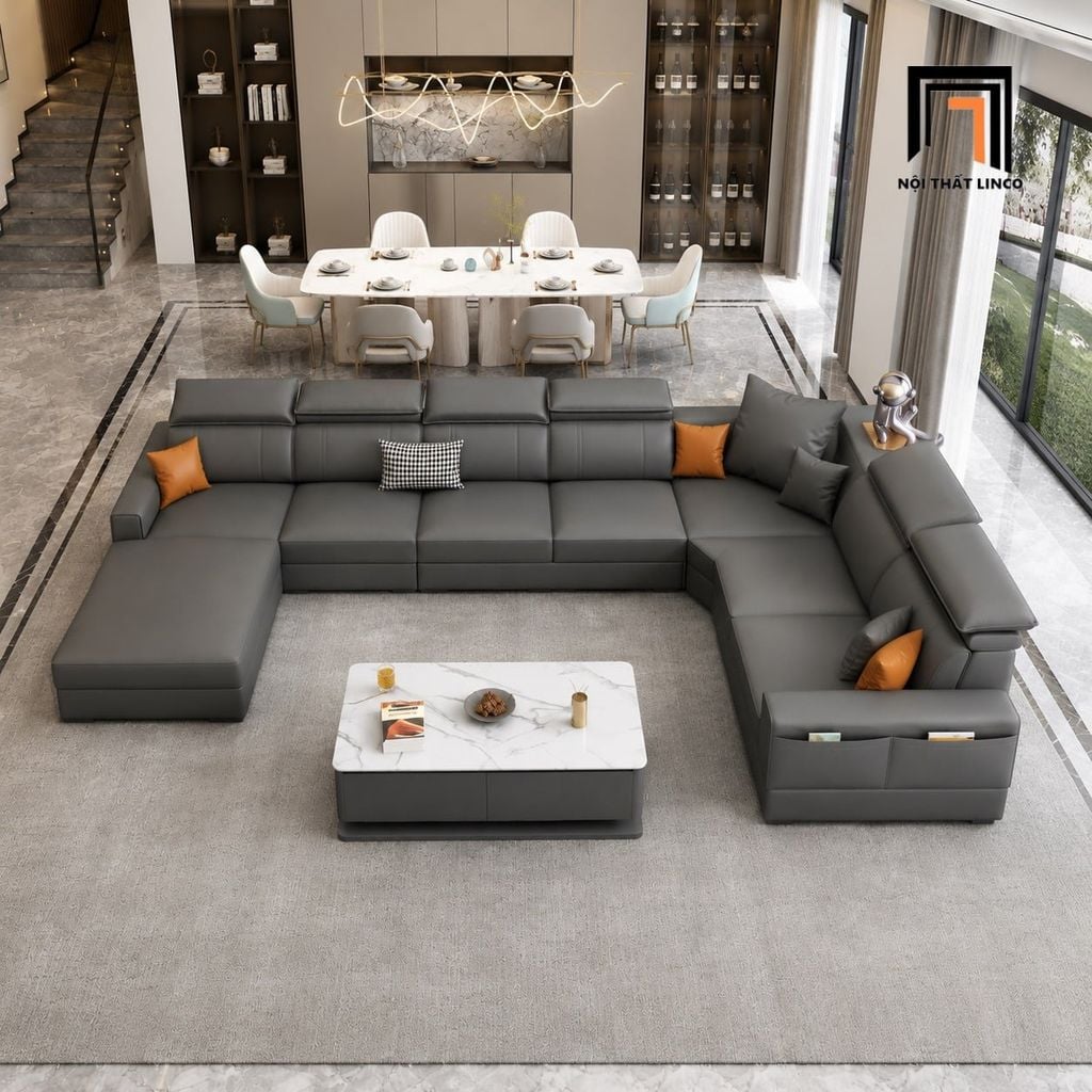 sofa chữ U dài 3m65 gật gù
