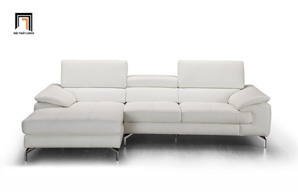 sofa, ghế sofa, sofa góc da công nghiệp, sofa góc gật gù 2m4 x 1m6, bộ ghế sofa hiện đại, sofa góc trắng kem