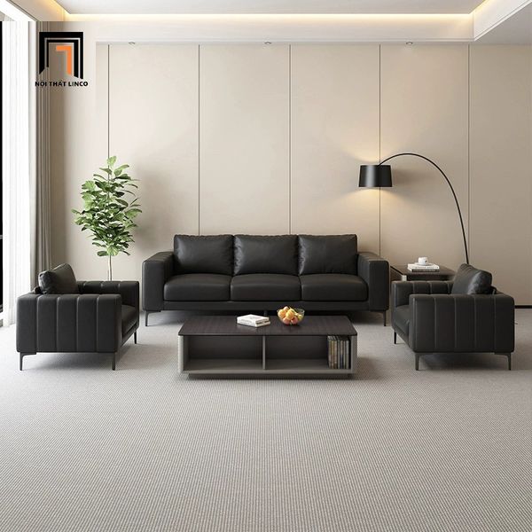 sofa, ghế sofa, bộ ghế sofa da giả, sofa màu đen, set 2 ghế sofa phòng khách, bộ ghế sofa sang trọng, sofa hiện đại