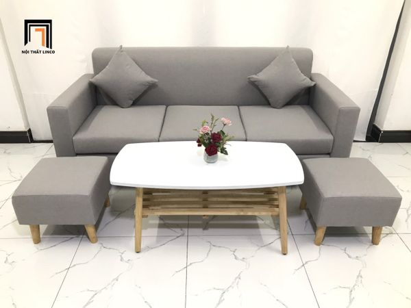 sofa, ghế sofa, bộ ghế sofa xám trắng, set ghế sofa giá rẻ, sofa băng 3 nệm ngồi, sofa văng phòng khách