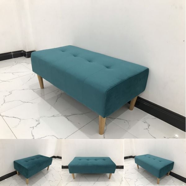 sofa đôn, sofa bench, ghế đôn sofa chờ, sofa đôn 1m x 50 xanh lá vải nhung