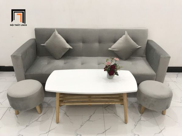sofa, ghế sofa, bộ ghế sofa giường, sofa bed vải nhung, sofa giường giá rẻ, bộ ghế sofa màu xám 2m, sofa hiện đại