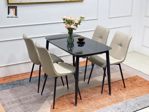 bàn ăn, bộ bàn ăn đá ceramic, set bàn ăn 1m2 4 chỗ ngồi, bàn ăn phòng bếp hiện đại, bàn ghế ăn sang trọng