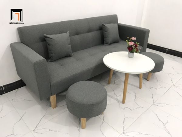 sofa, ghế sofa, bộ ghế sofa giường, bộ ghế sofa bed, sofa giường nằm, sofa xám lông chuột, ghế sofa 2m