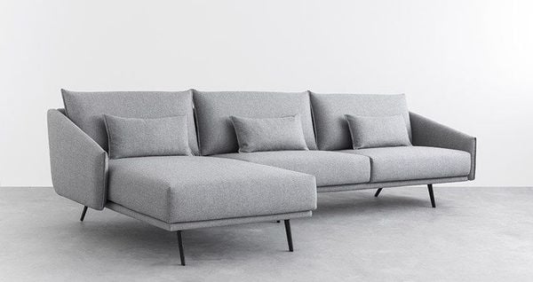 sofa, ghế sofa, sofa góc l, sofa góc vải nỉ màu xám, bộ ghế sofa góc 2m3 x 1m6, sofa góc trẻ trung cho căn hộ chung cư