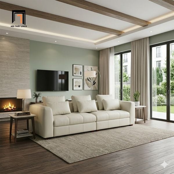 sofa băng, sofa văng, sofa da xám trắng, sofa băng 2m6, sofa băng hiện đại, sofa băng phòng khách, sofa băng cao cấp