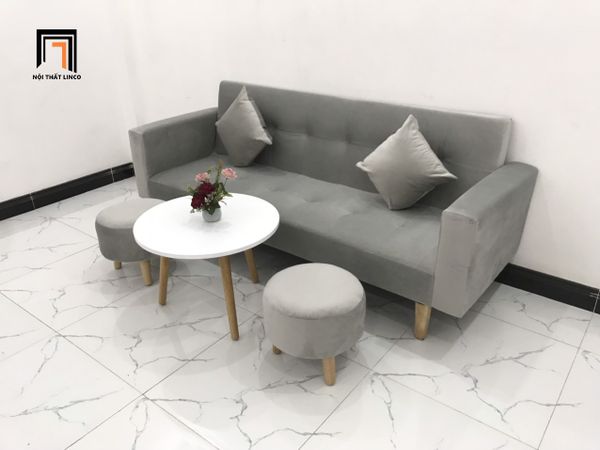 sofa, ghế sofa, bộ ghế sofa giường, sofa bed vải nhung, sofa giường giá rẻ, bộ ghế sofa màu xám 2m, sofa hiện đại