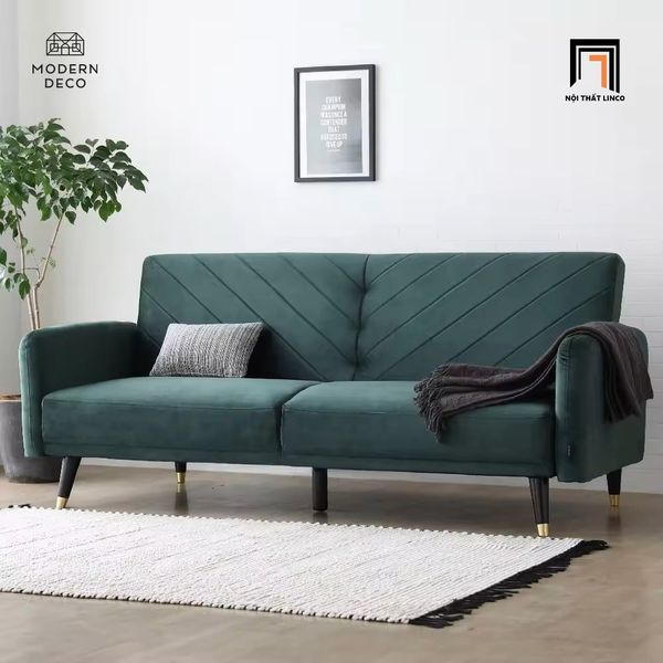 sofa, ghế sofa, sofa giường, sofa bed, sofa vải nhung, sofa xanh lá, sofa giường xanh lá vải nhung, sofa giường 2m