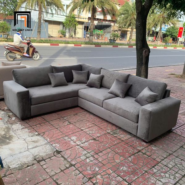 sofa, ghế sofa, sofa góc giá rẻ 2m5 x 2m, bộ ghế sofa góc gia đình, sofa góc phòng khách xám đen