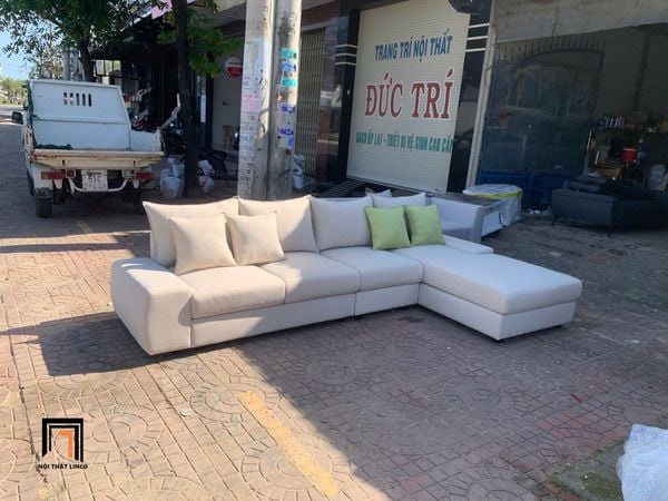 sofa, ghế sofa, sofa góc l bọc vải màu be, sofa góc phòng khách gia đình, sofa góc hiện đại, sofa góc 3m x 1m6 xinh xắn