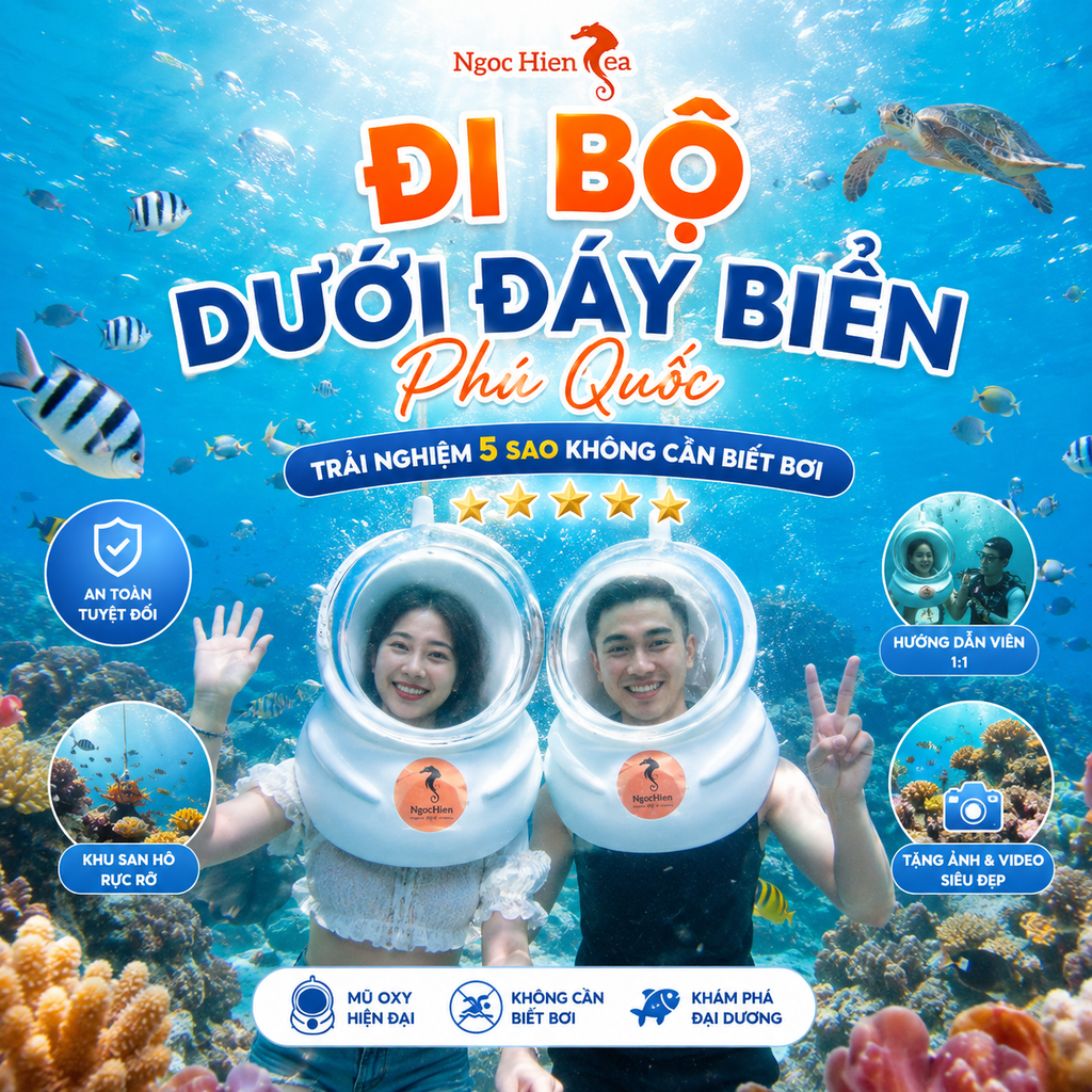 Đi bộ dưới đáy biển Phú Quốc Trải nghiệm 5 sao không cần biết bơi
